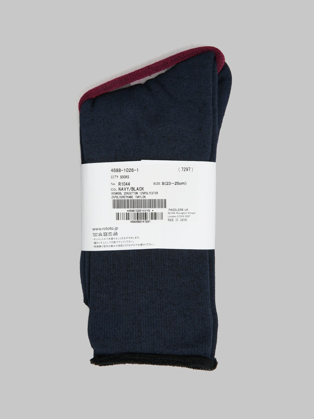 rototo city socks navy black label