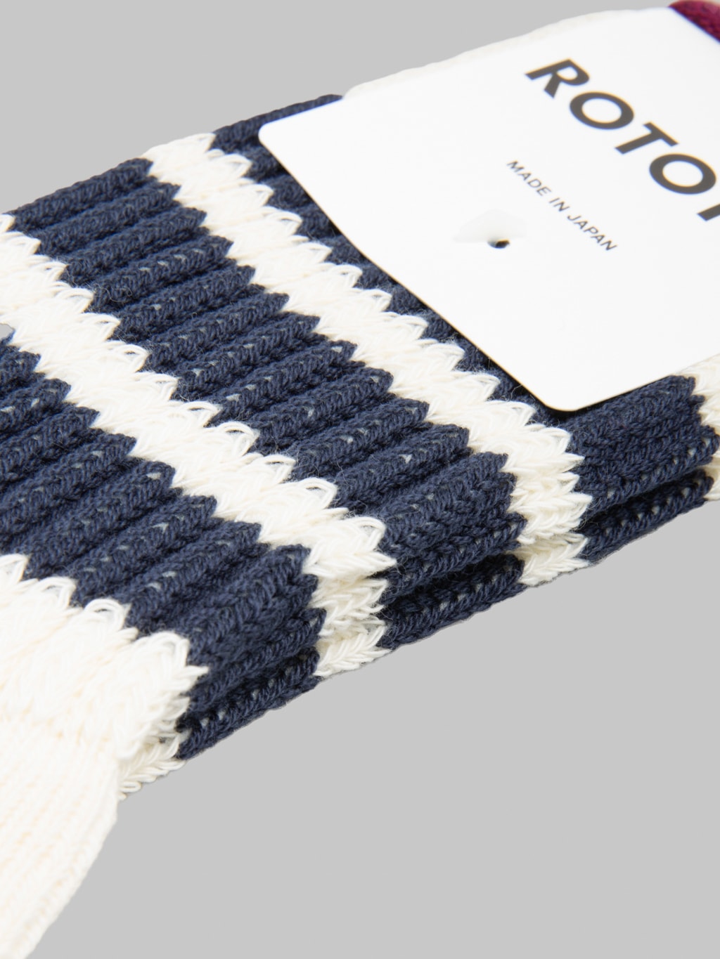 ROTOTO Coarse Ribbed Oldschool Crew Socks Navy