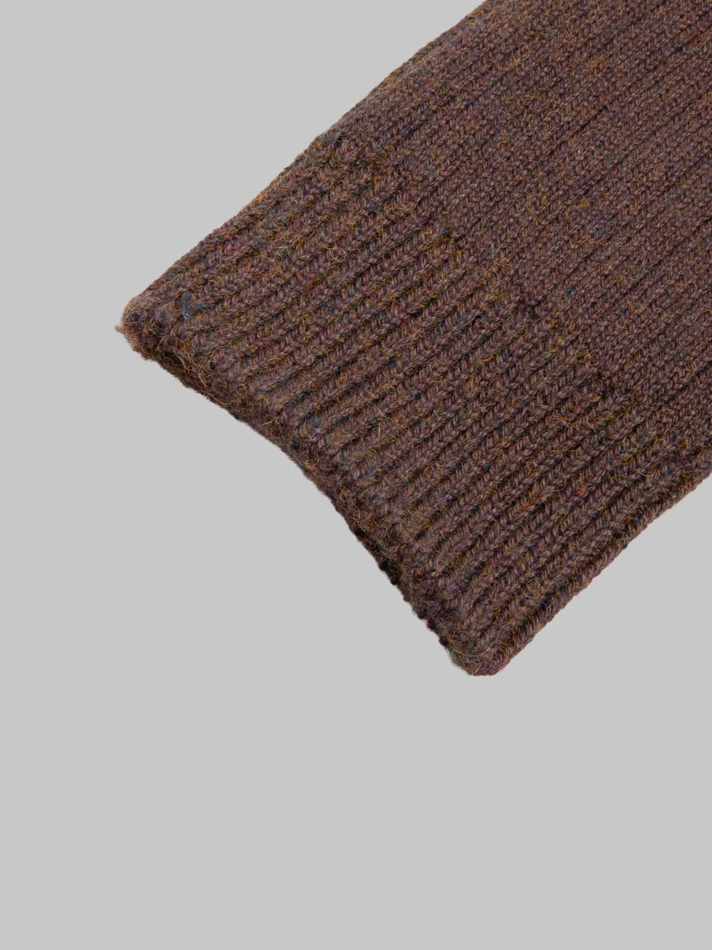 ROTOTO Cotton Wool Ribbed Crew Socks Dark Brown