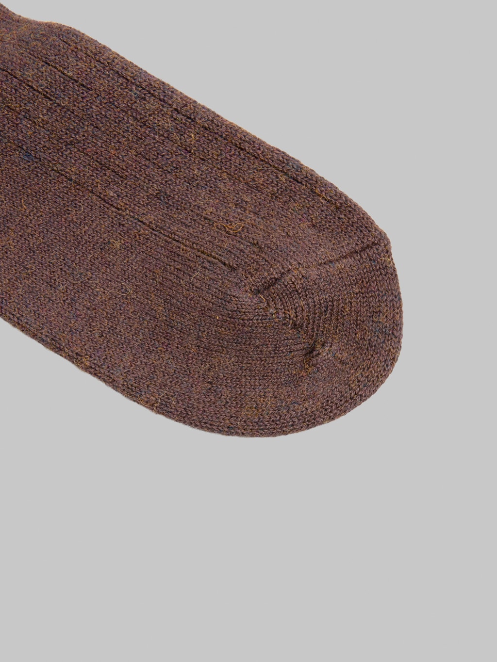 ROTOTO Cotton Wool Ribbed Crew Socks Dark Brown