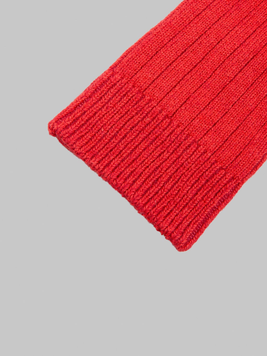 ROTOTO Cotton Wool Ribbed Crew Socks Red