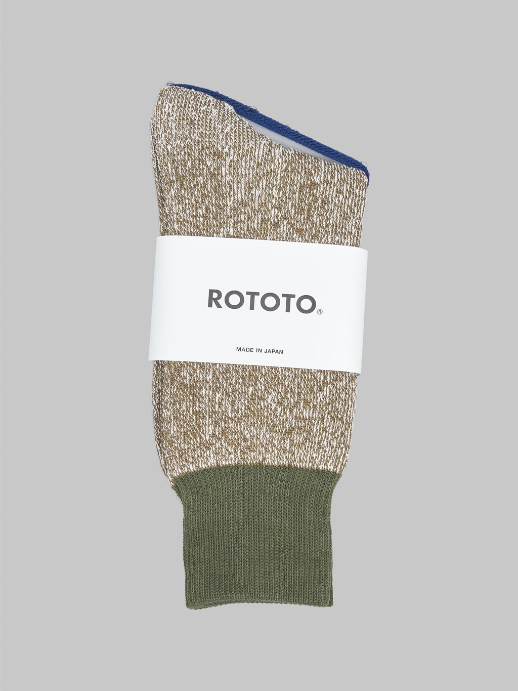 Rototo Double Face Socks Olive Khaki Japan Made