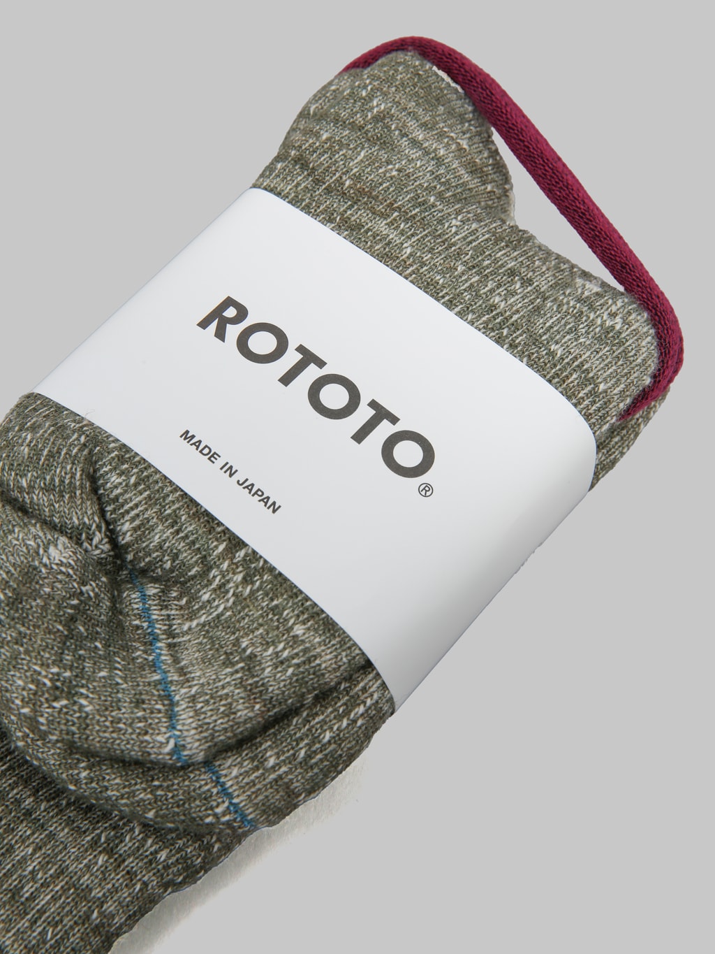 ROTOTO Double Face Crew Socks "Merino Wool & Organic Cotton" Army Green