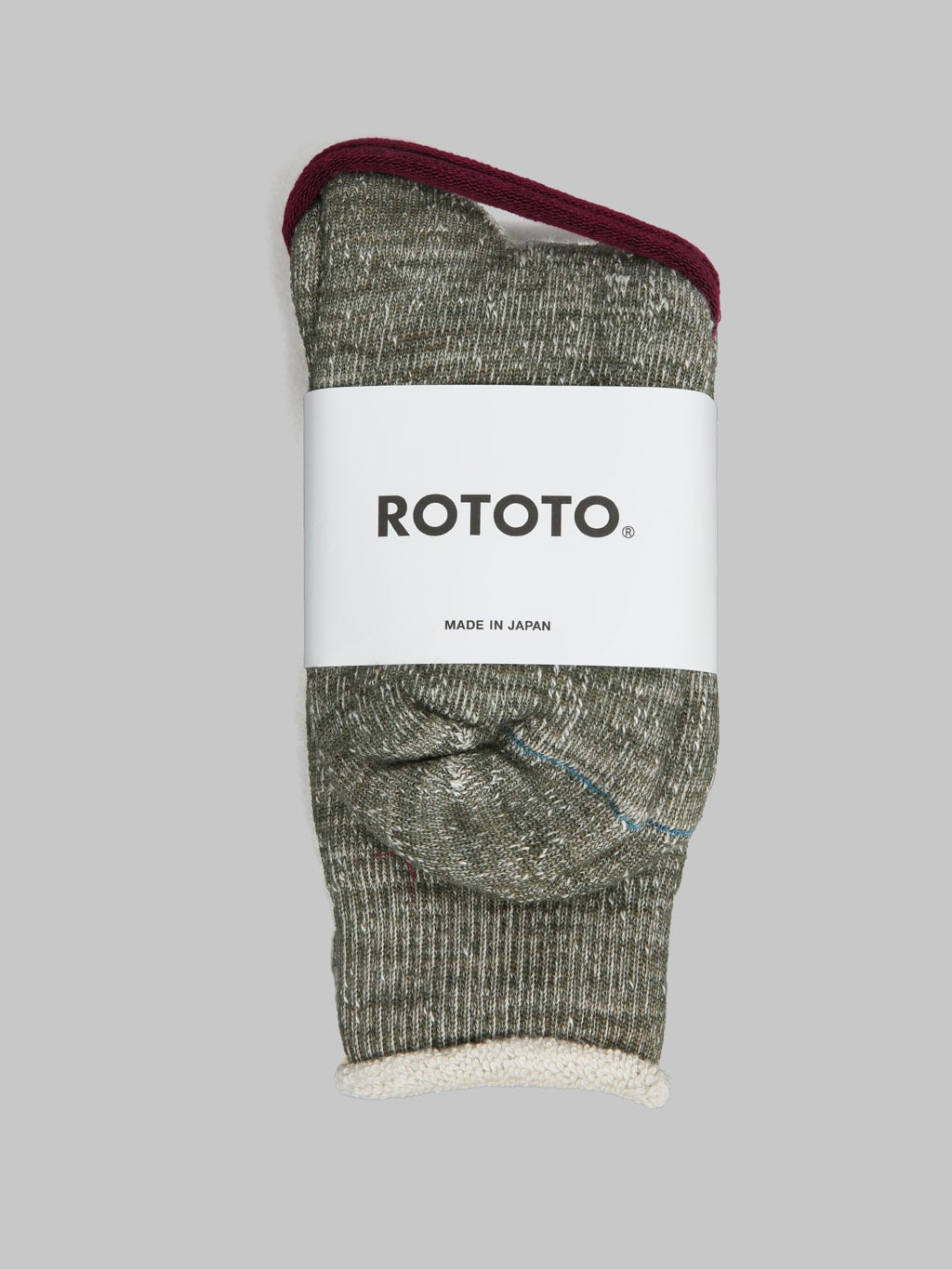 ROTOTO Double Face Crew Socks "Merino Wool & Organic Cotton" Army Green