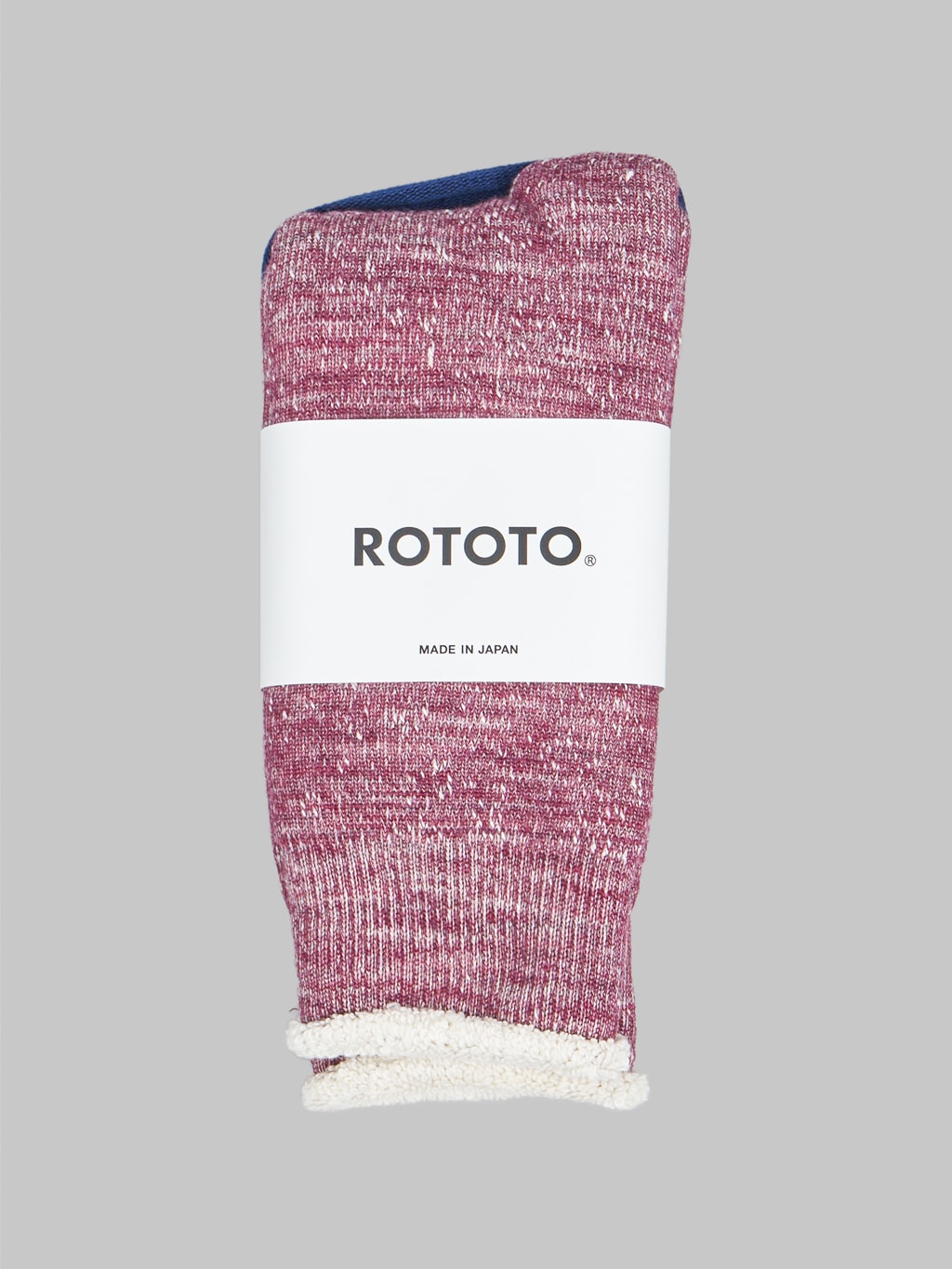 ROTOTO Double Face Crew Socks "Merino Wool & Organic Cotton" Grape