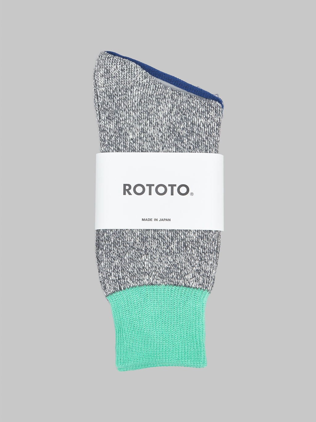 Rototo Double Face Socks Mint Grey Japan Made