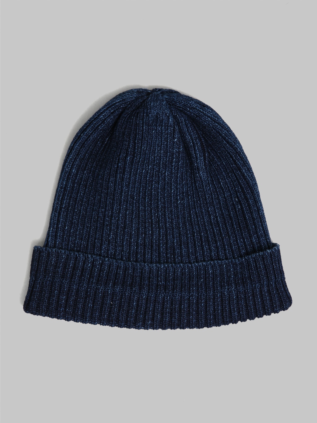 Rototo Indigo Cotton Roll Up Beanie