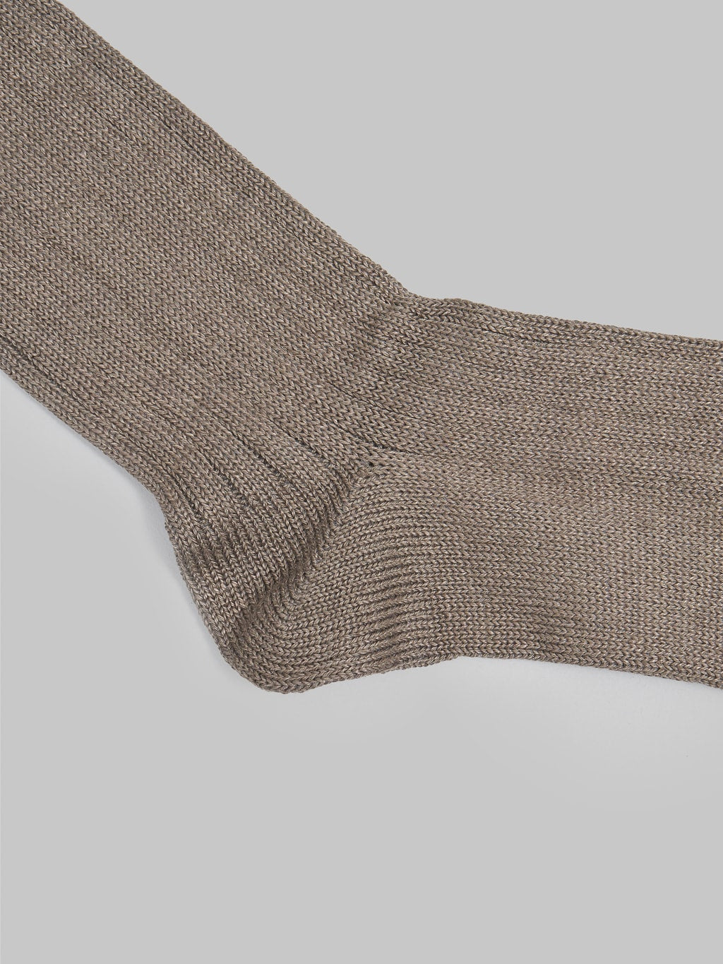 ROTOTO Linen Cotton Ribbed Crew Socks Dark Grey