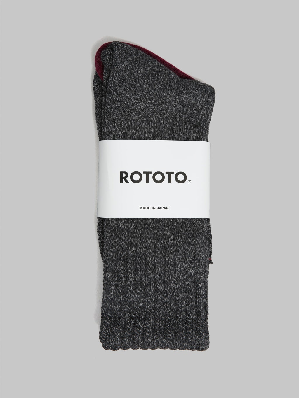 ROTOTO Loose Pile Crew Socks Mix Charcoal