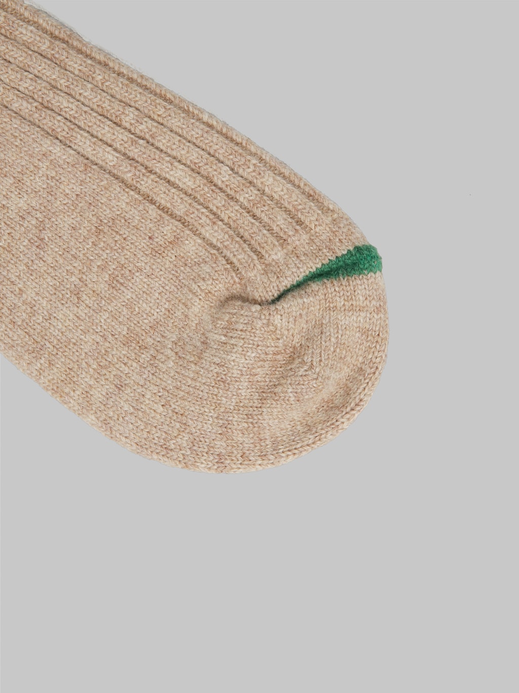 ROTOTO Merino Lambs Wool Stripe Socks Beige/Green