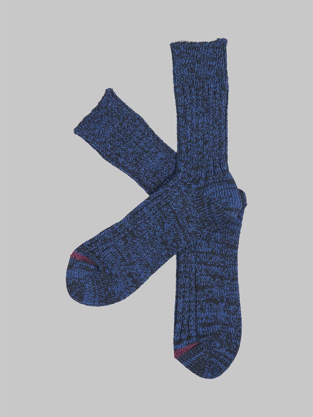 ROTOTO Recycle Cotton Ribbed Crew Socks Black/Blue