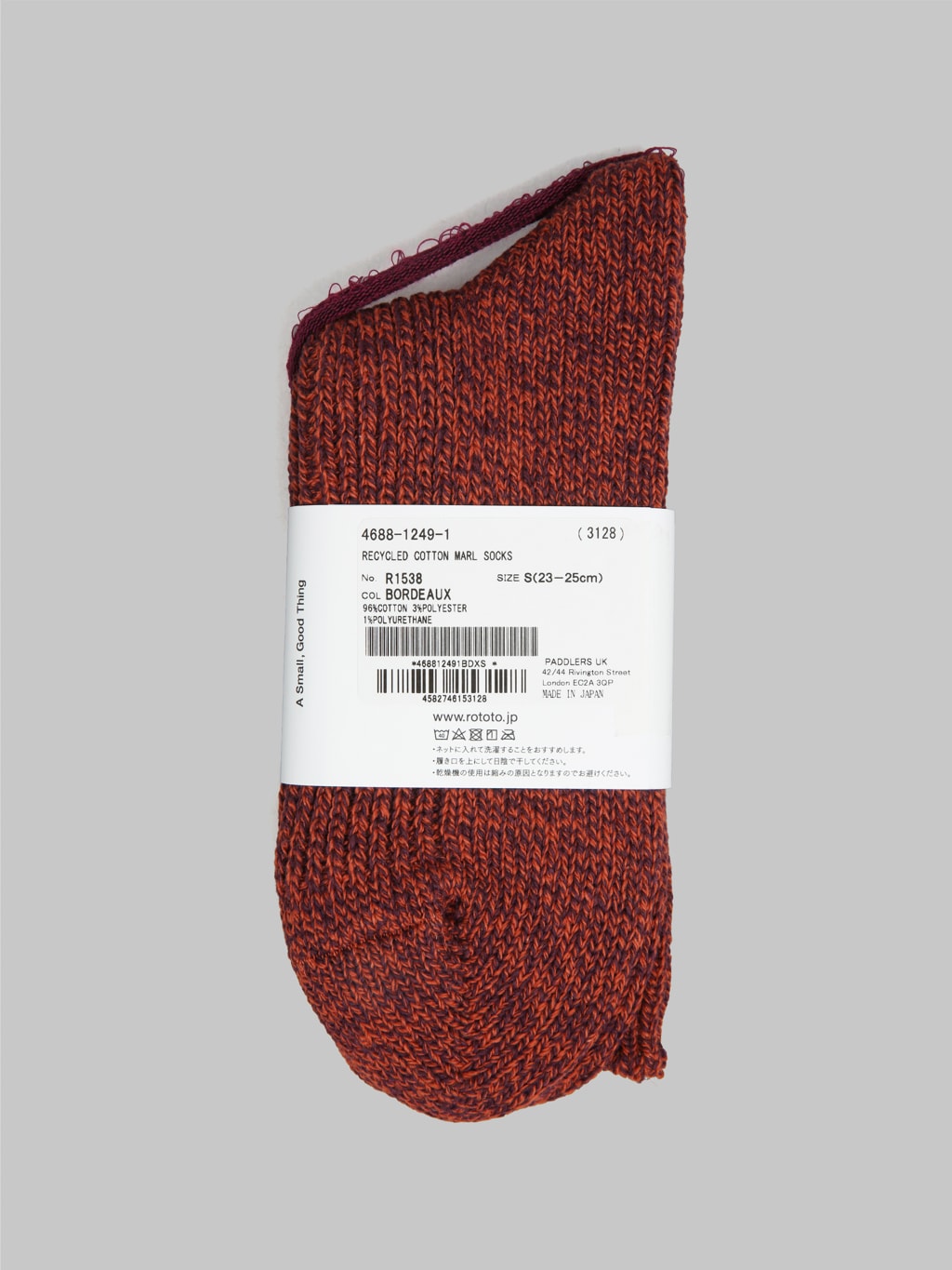 rototo recycled cotton marl socks bordeaux label