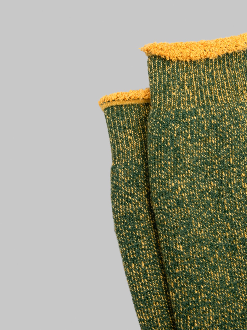 ROTOTO Reversible Pile Socks Ivy Green/Dark Yellow