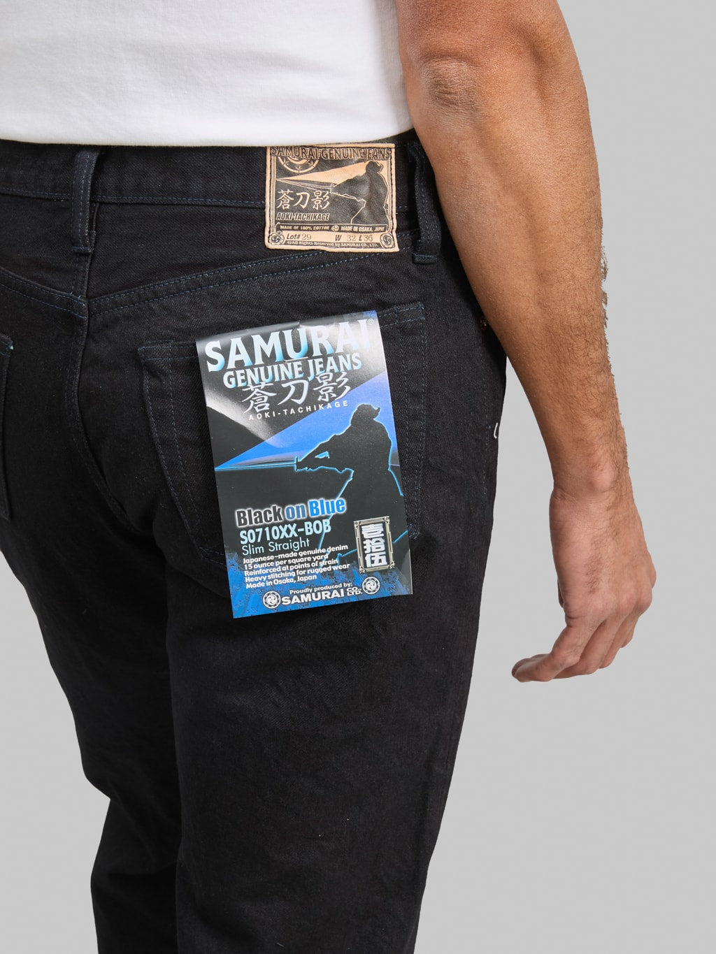 Samurai Jeans S0710XX-BOB 15oz "Aoki Tachikage" Black On Blue Slim Straight Jeans