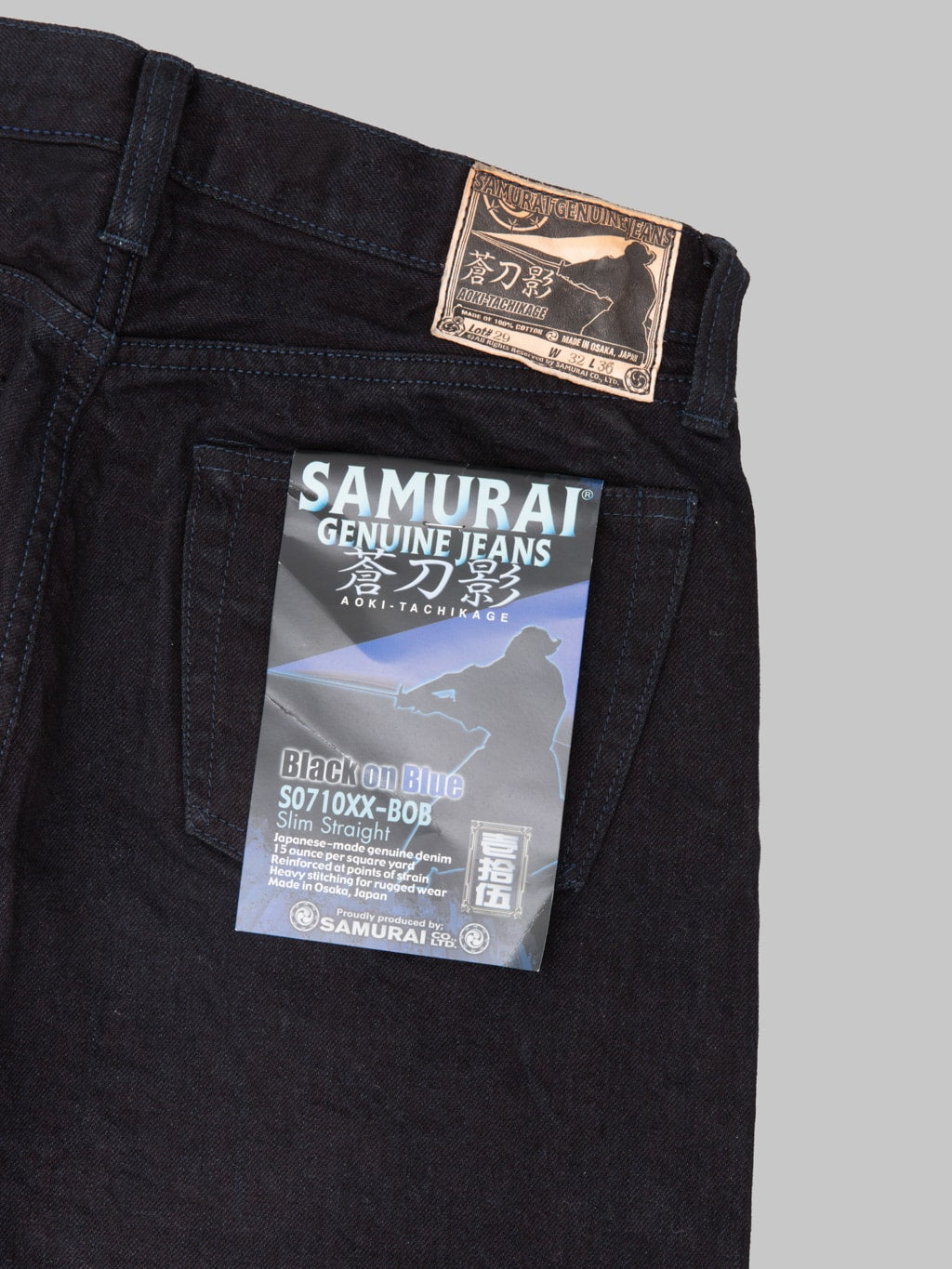 Samurai Jeans S0710XX-BOB 15oz "Aoki Tachikage" Black On Blue Slim Straight Jeans
