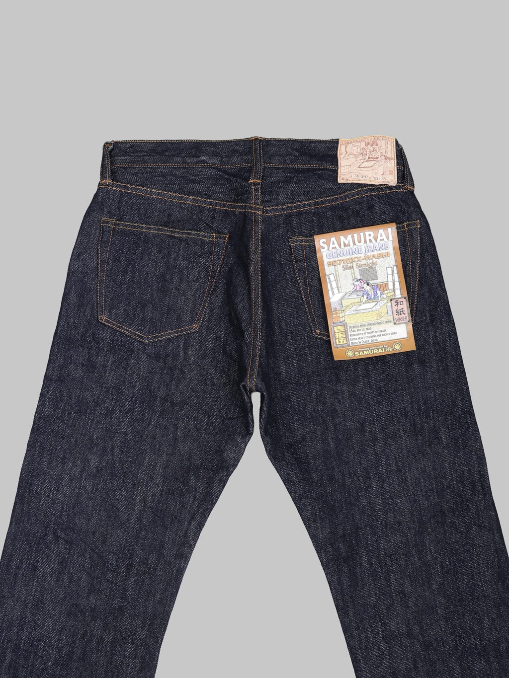 Samurai Jeans S0710XX Washi Denim 15oz Slim Straight Jeans back pockets