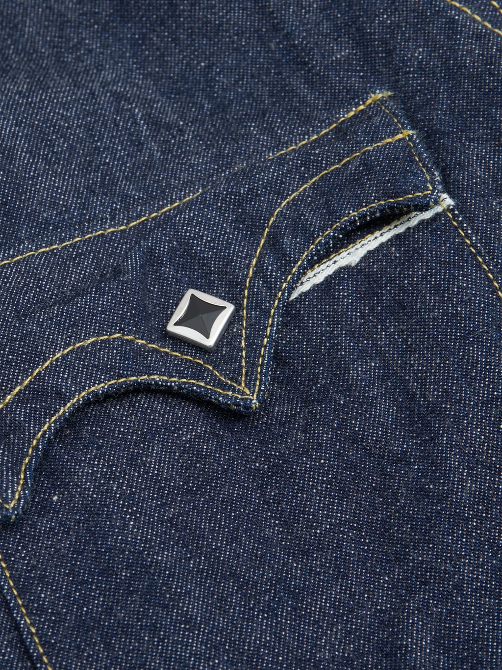 samurai jeans 10oz serubitchi selvedge denim kamome western shirt closeup