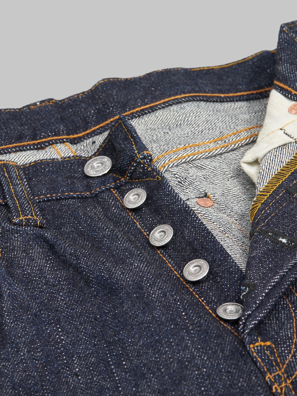 samurai jeans S710XX 19oz slim straight jeans iron buttons
