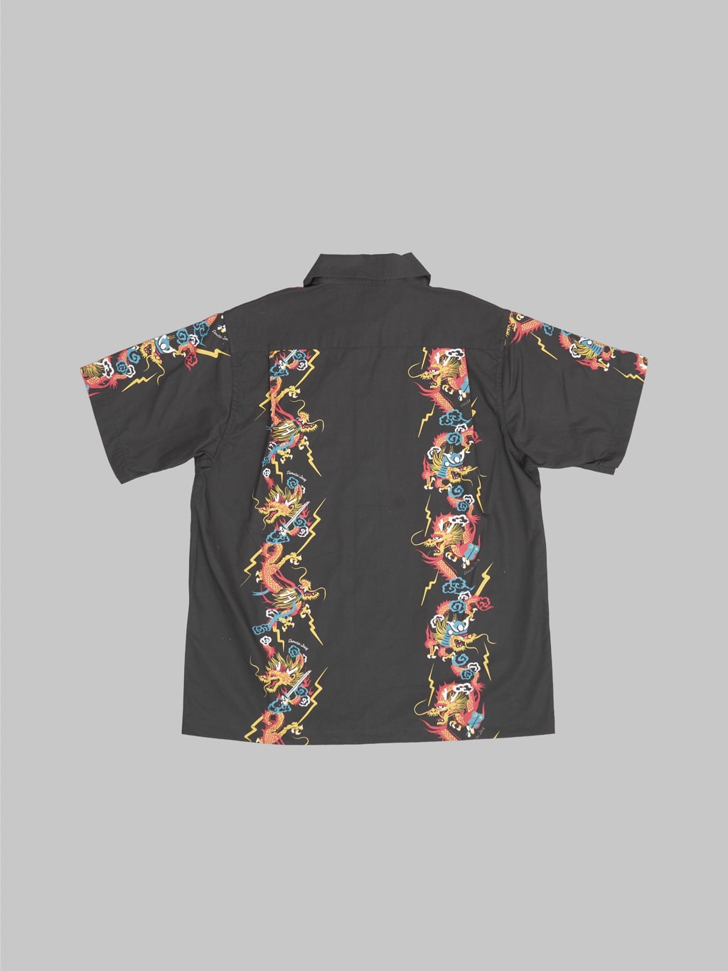 samurai jeans dragon hawaiian shirt black back