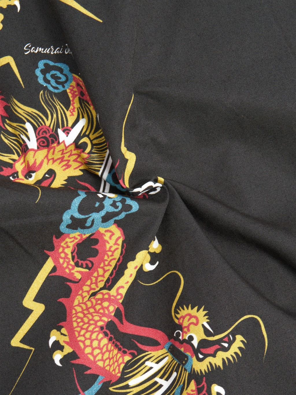 samurai jeans dragon hawaiian shirt black texture