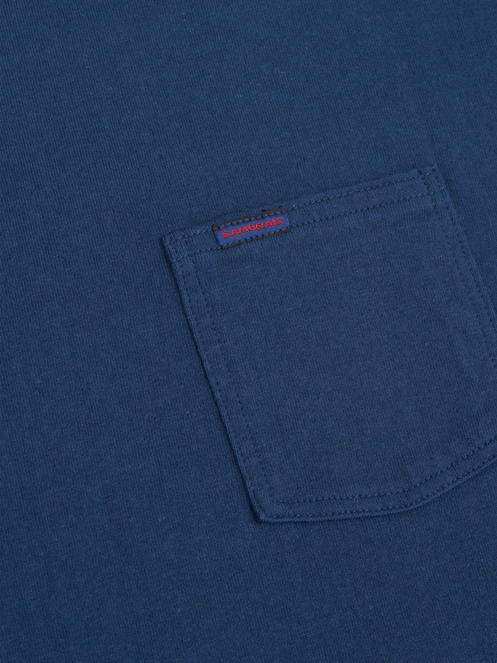 samurai jeans heavyweight pocket plain navy brand tag