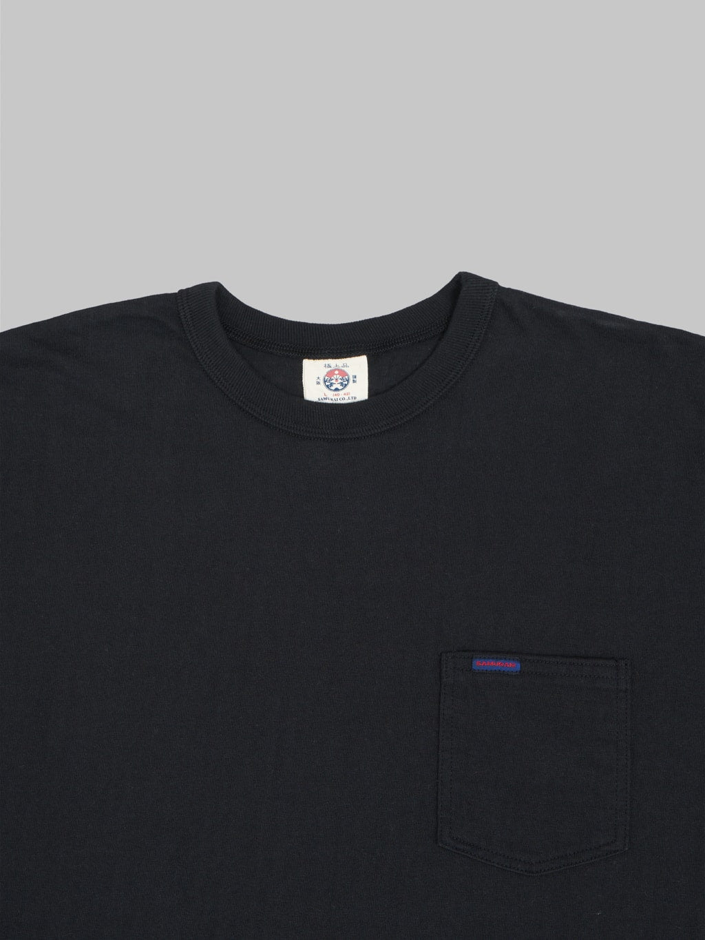 samurai jeans heavyweight pocket plain black front details