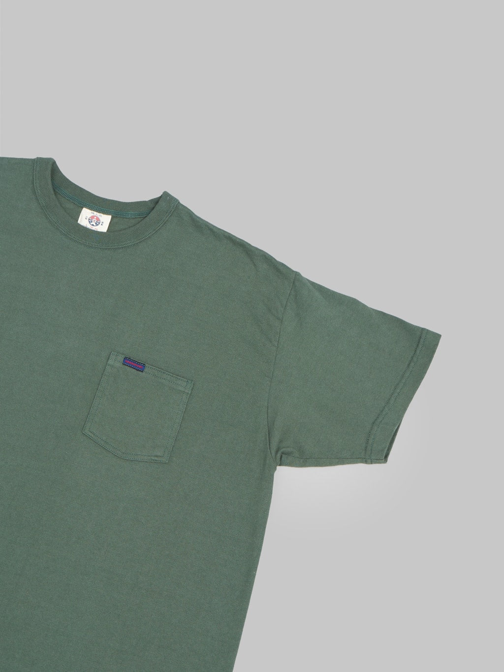 samurai jeans heavyweight pocket plain green short sleeve