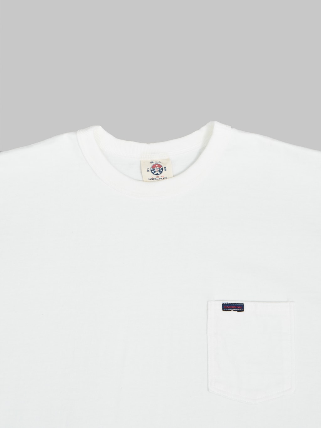 samurai jeans heavyweight pocket plain white crewneck