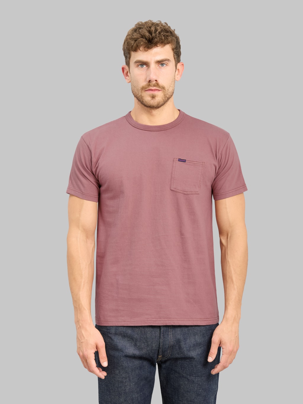 Samurai Jeans Heavyweight Pocket T-Shirt Ankoh Red | Made in Japan