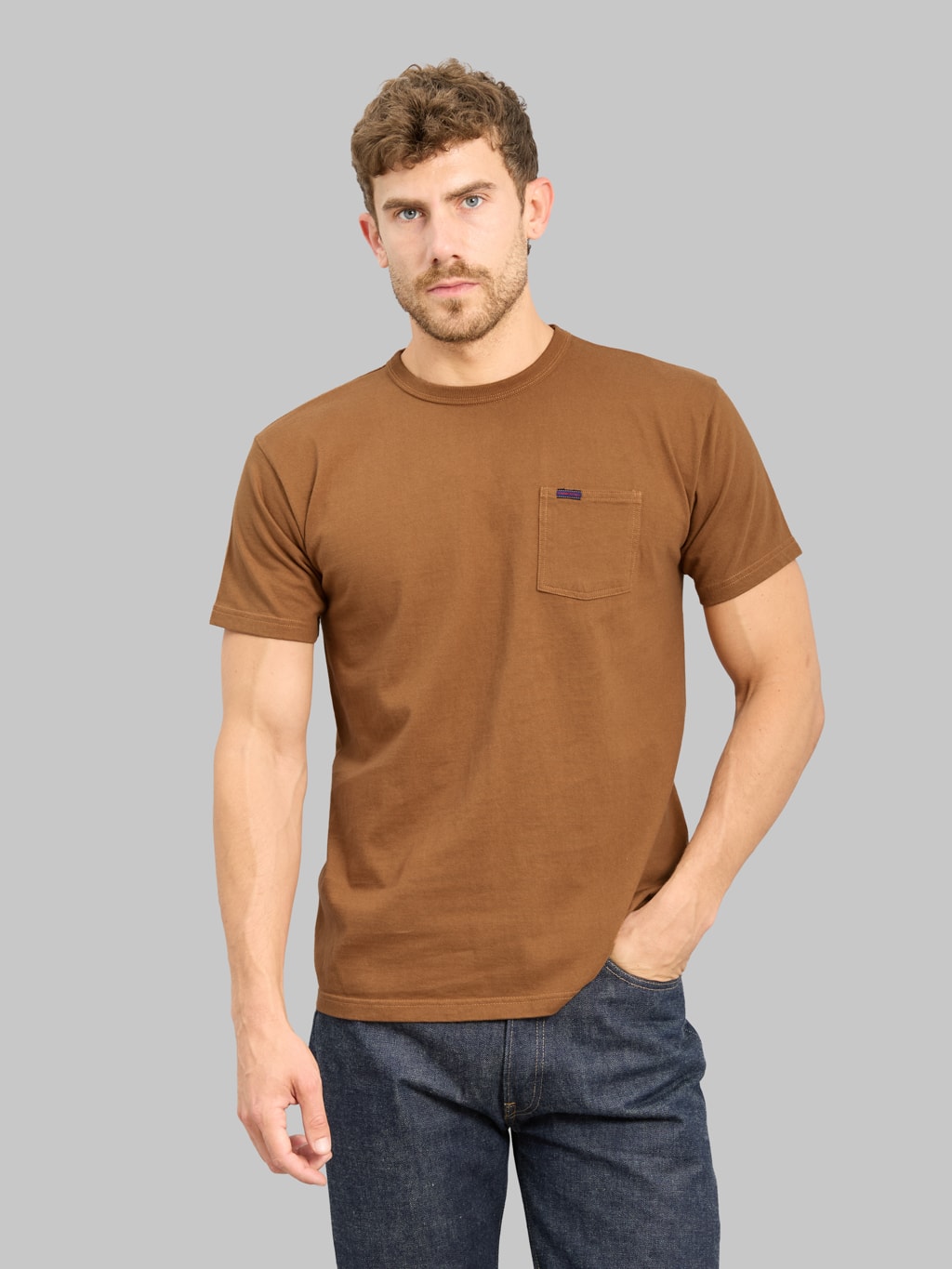 Samurai Jeans SJST-PCMIIL Heavyweight Pocket T-Shirt Brown | Japan