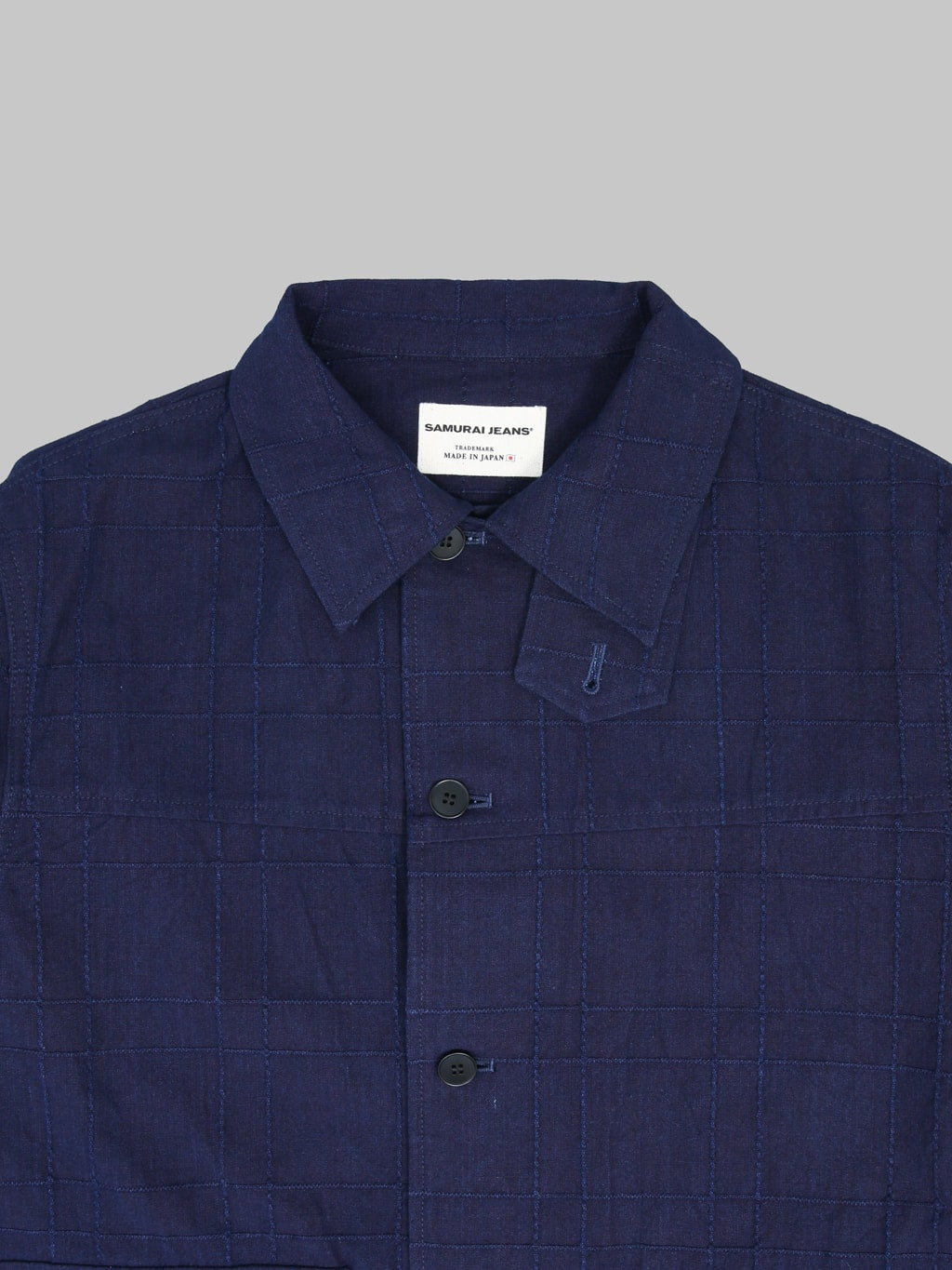 Samurai Jeans SJSJK26-ARS Indigo Sashiko Lattice Dobby Jacket