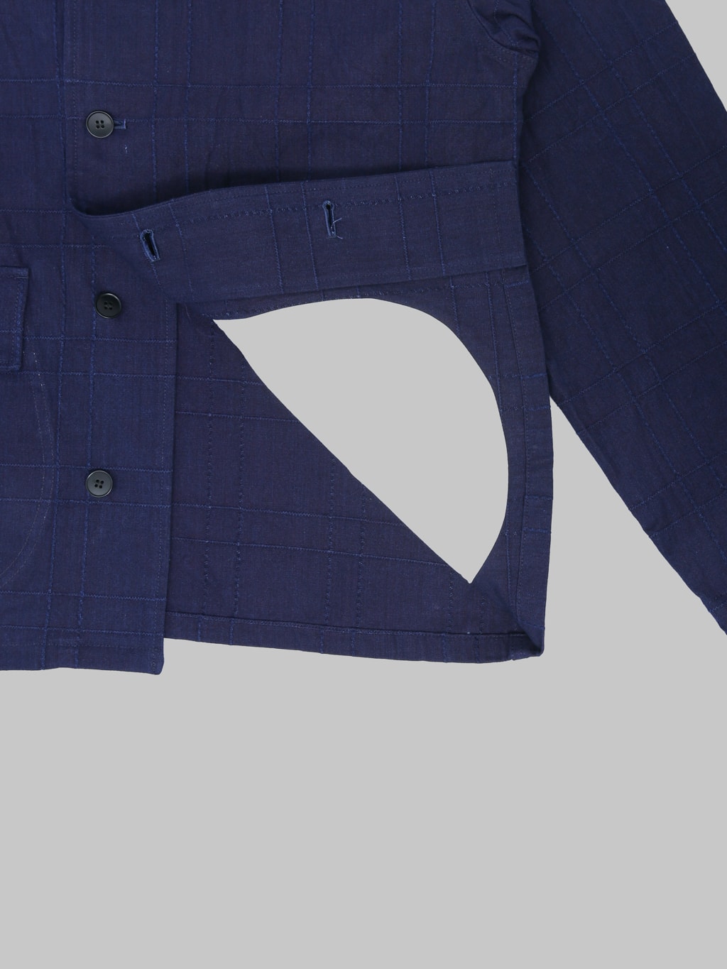 Samurai Jeans SJSJK26-ARS Indigo Sashiko Lattice Dobby Jacket