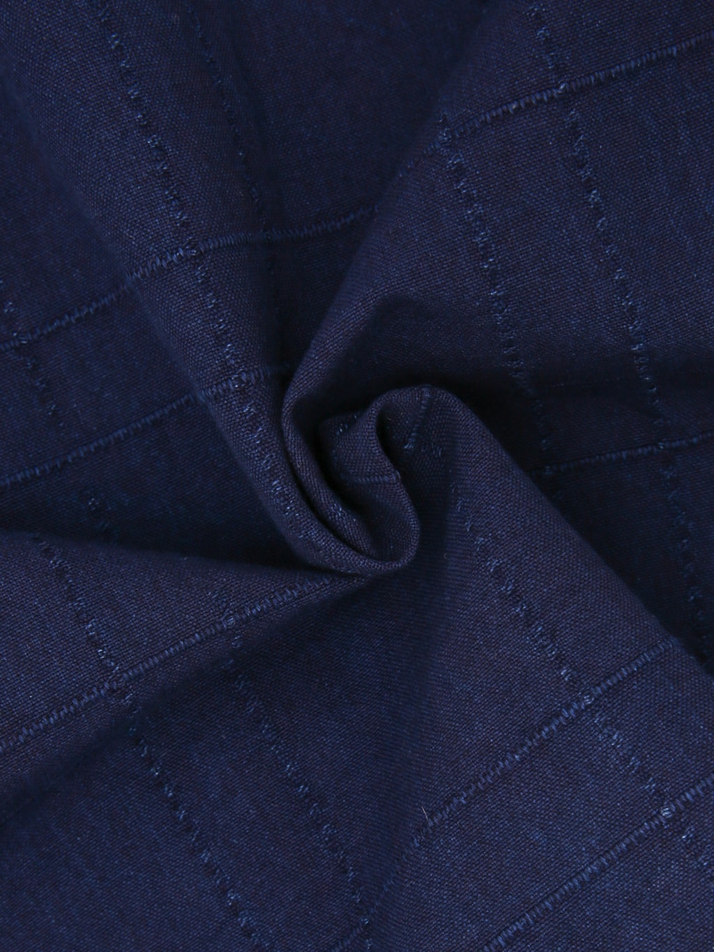 Samurai Jeans SOS26-ARS Indigo Sashiko Lattice Open Collar Shirt
