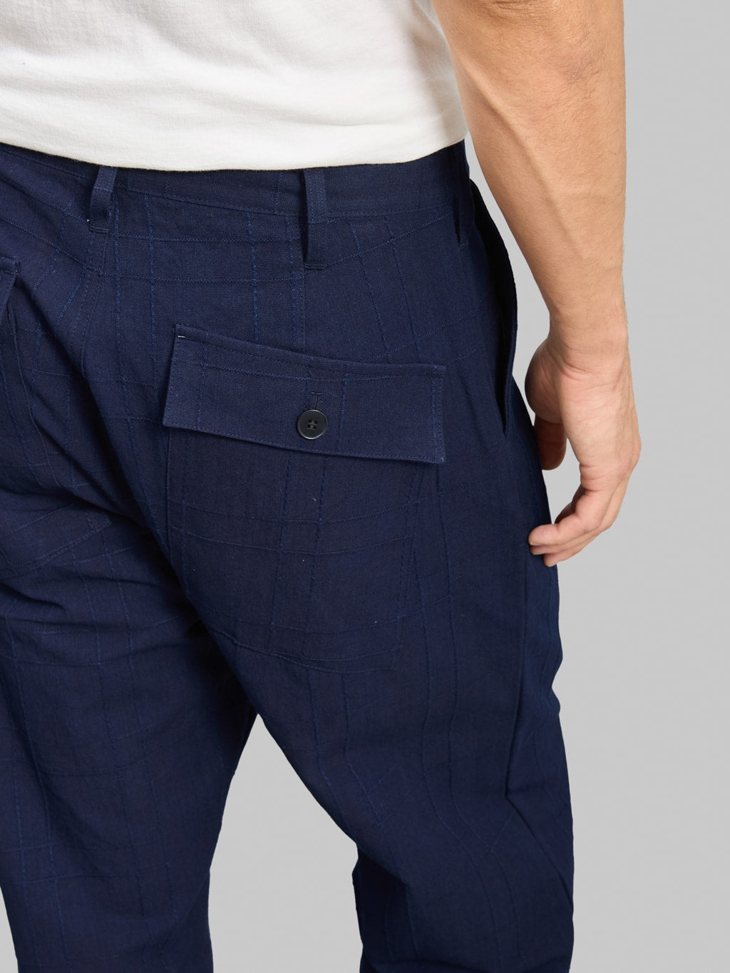 Samurai Jeans SJAP26-ARS Indigo Sashiko Lattice Trousers