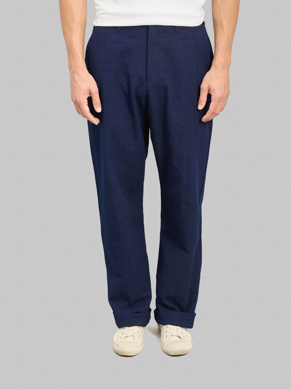 Samurai Jeans SJAP26-ARS Indigo Sashiko Lattice Trousers