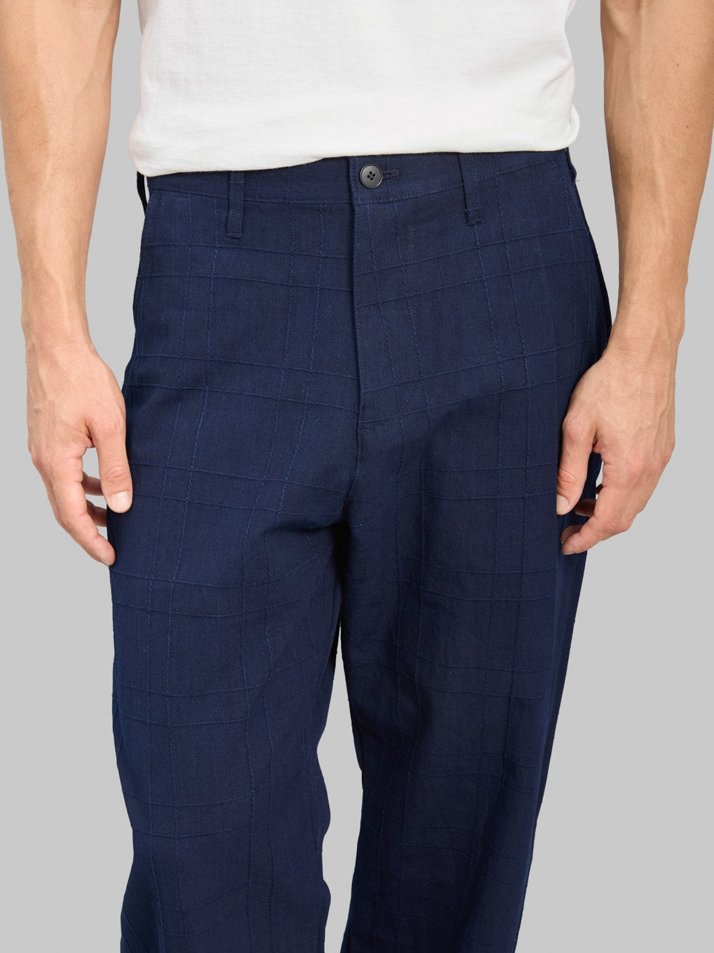 Samurai Jeans SJAP26-ARS Indigo Sashiko Lattice Trousers