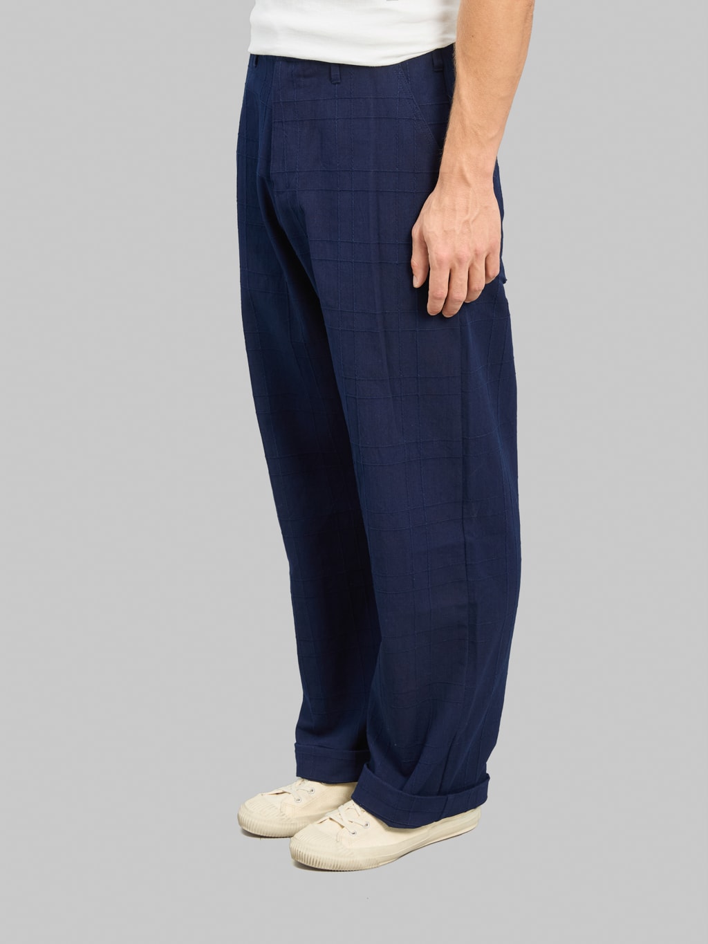 Samurai Jeans SJAP26-ARS Indigo Sashiko Lattice Trousers