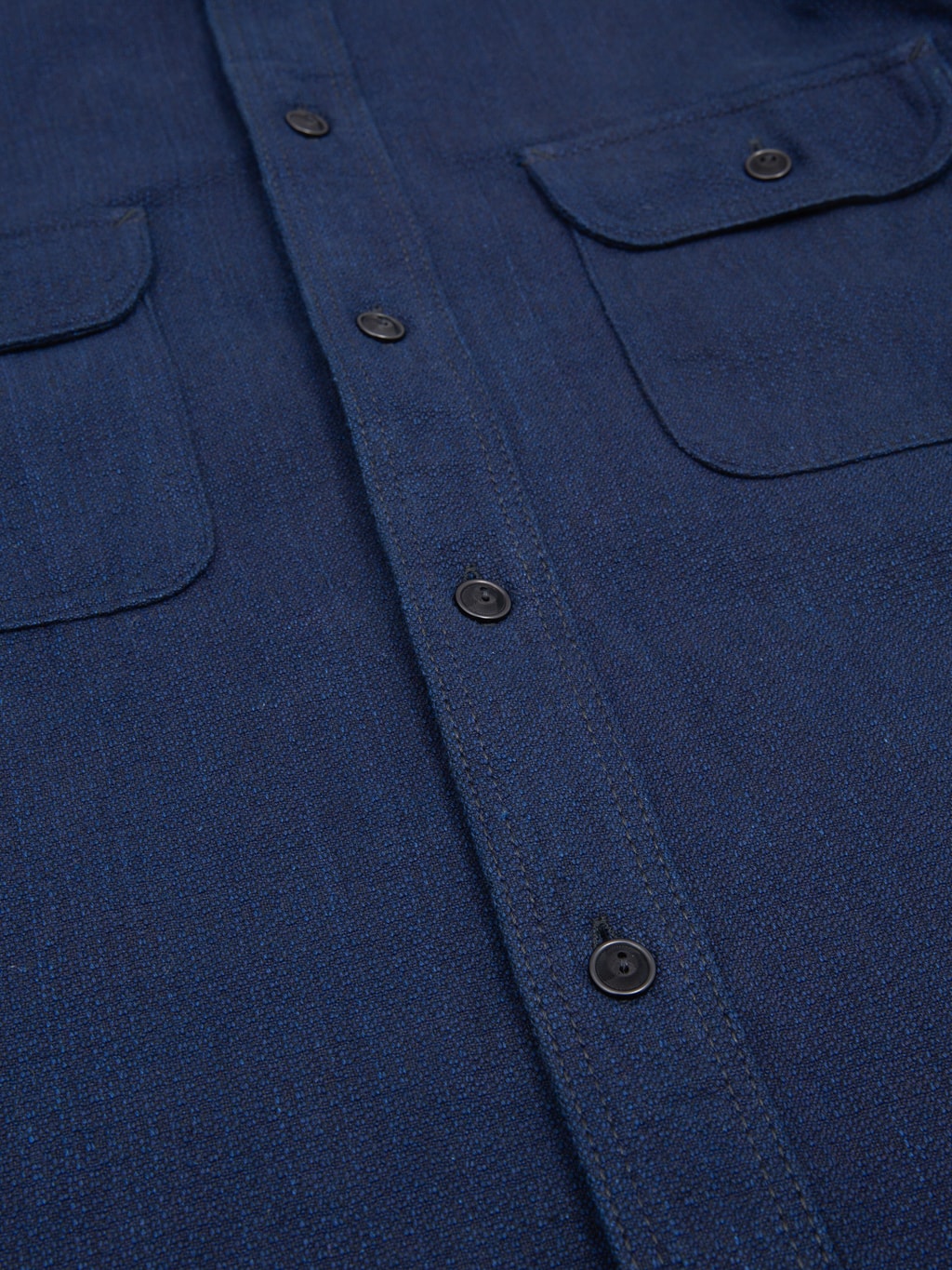 samurai jeans indigo spotted work shirt  resin buttons