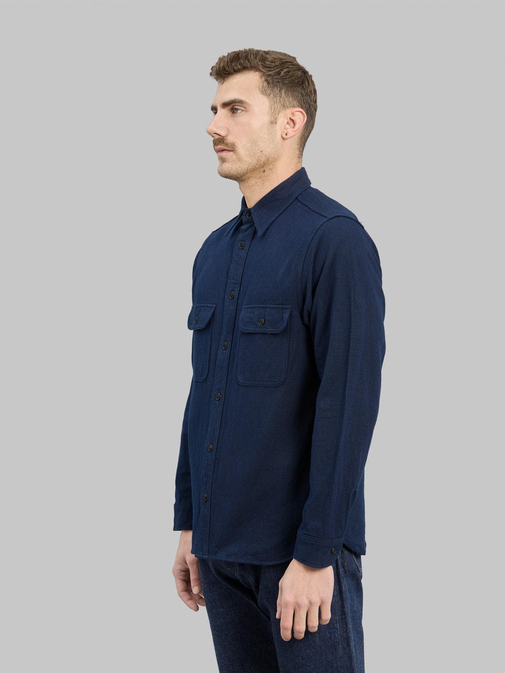 Samurai Jeans SAK24-01W Indigo Spotted Work Shirt