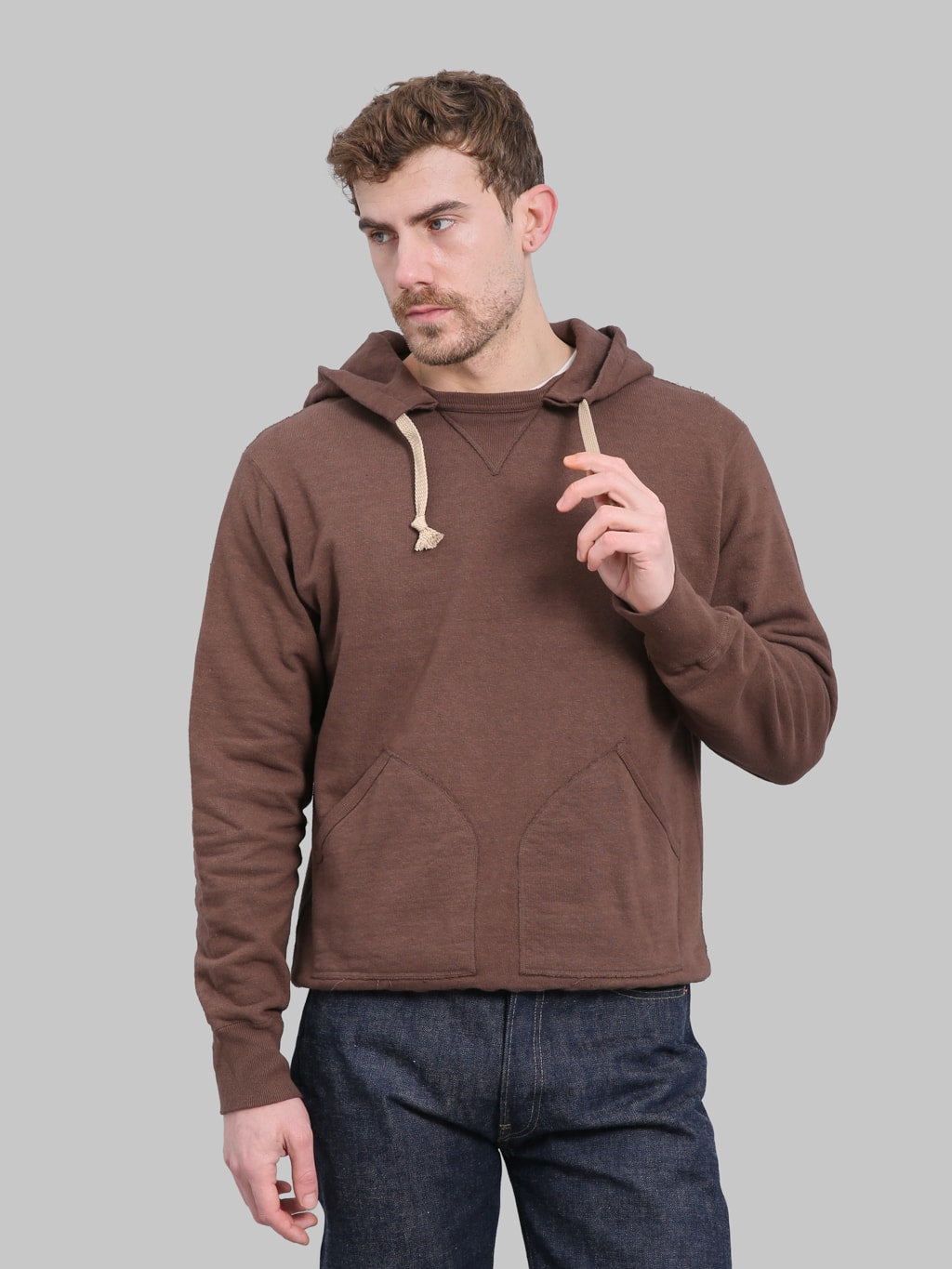 Samurai Jeans Dark Kuri Hoodie | Natural Chestnut Dye