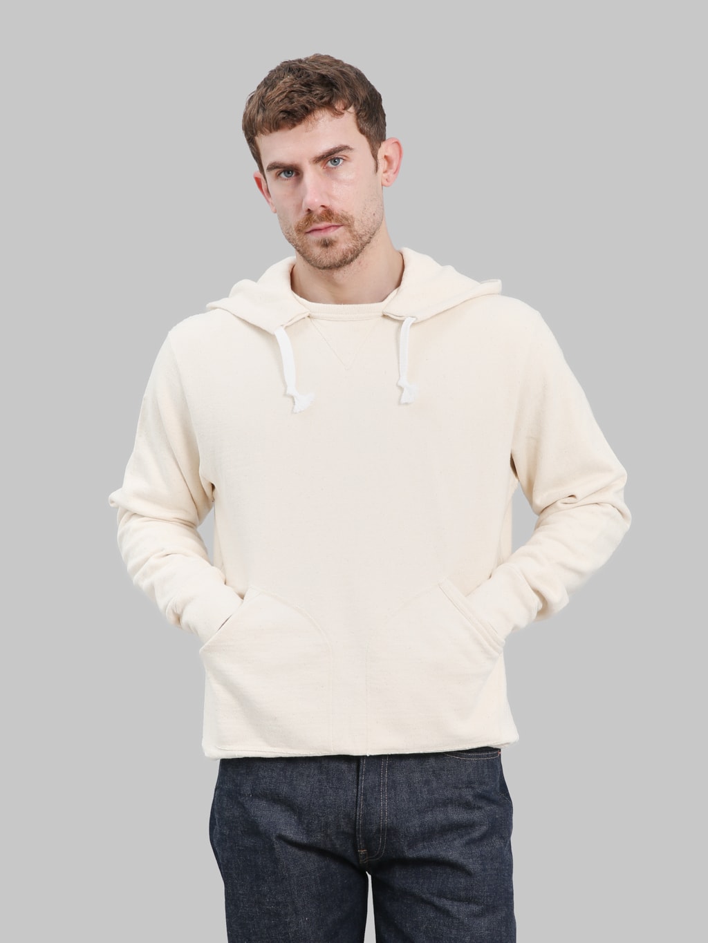 Samurai Jeans SWS-SC02 Japanese Cotton Hoodie Natural - Redcast Heritage Co.