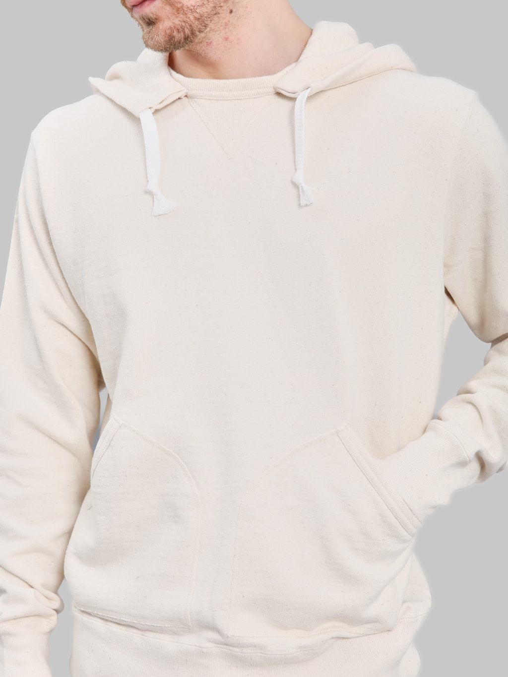 Samurai Jeans SWS-SC02 Japanese Cotton Hoodie Natural warmer pockets