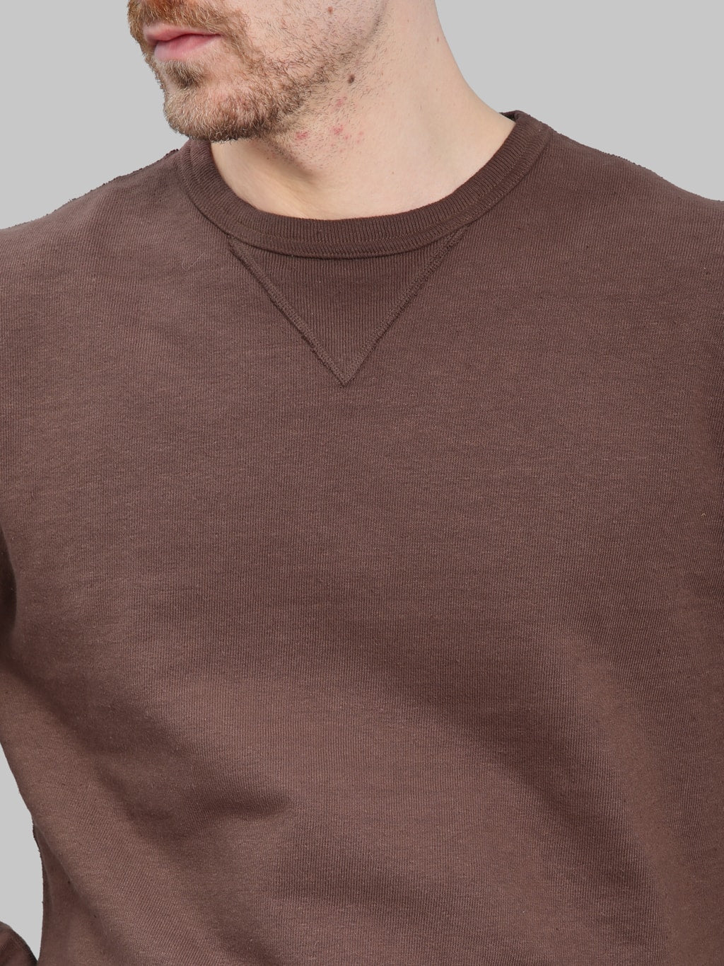 SAMURAI JEANS SWS-SC01 JAPANESE COTTON SWEATSHIRT DARK KURI chest collar