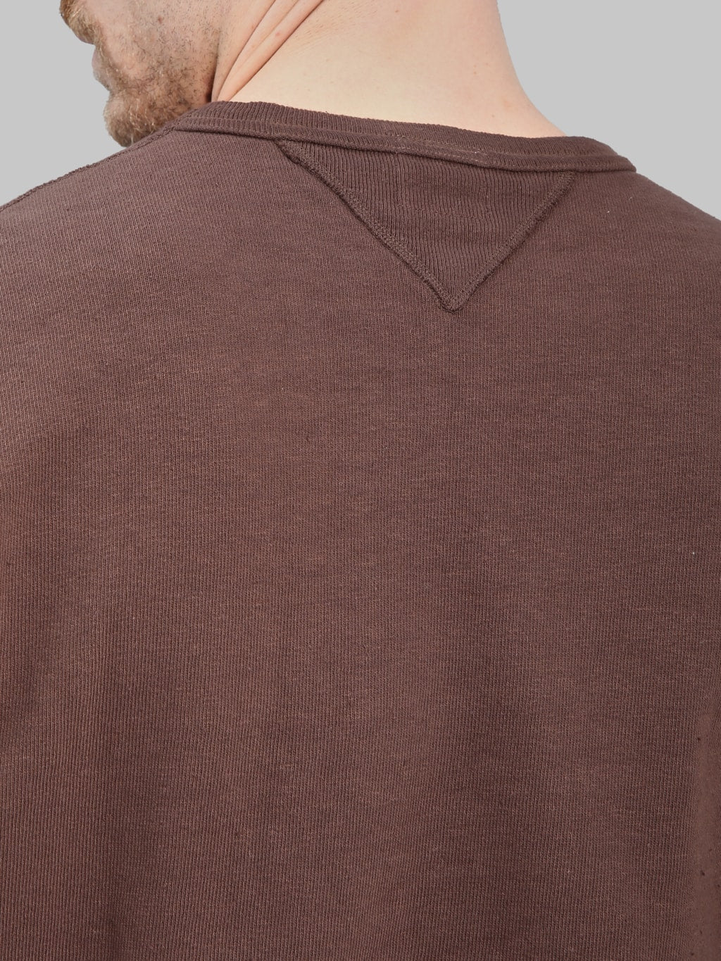 SAMURAI JEANS SWS-SC01 JAPANESE COTTON SWEATSHIRT DARK KURI v neck back