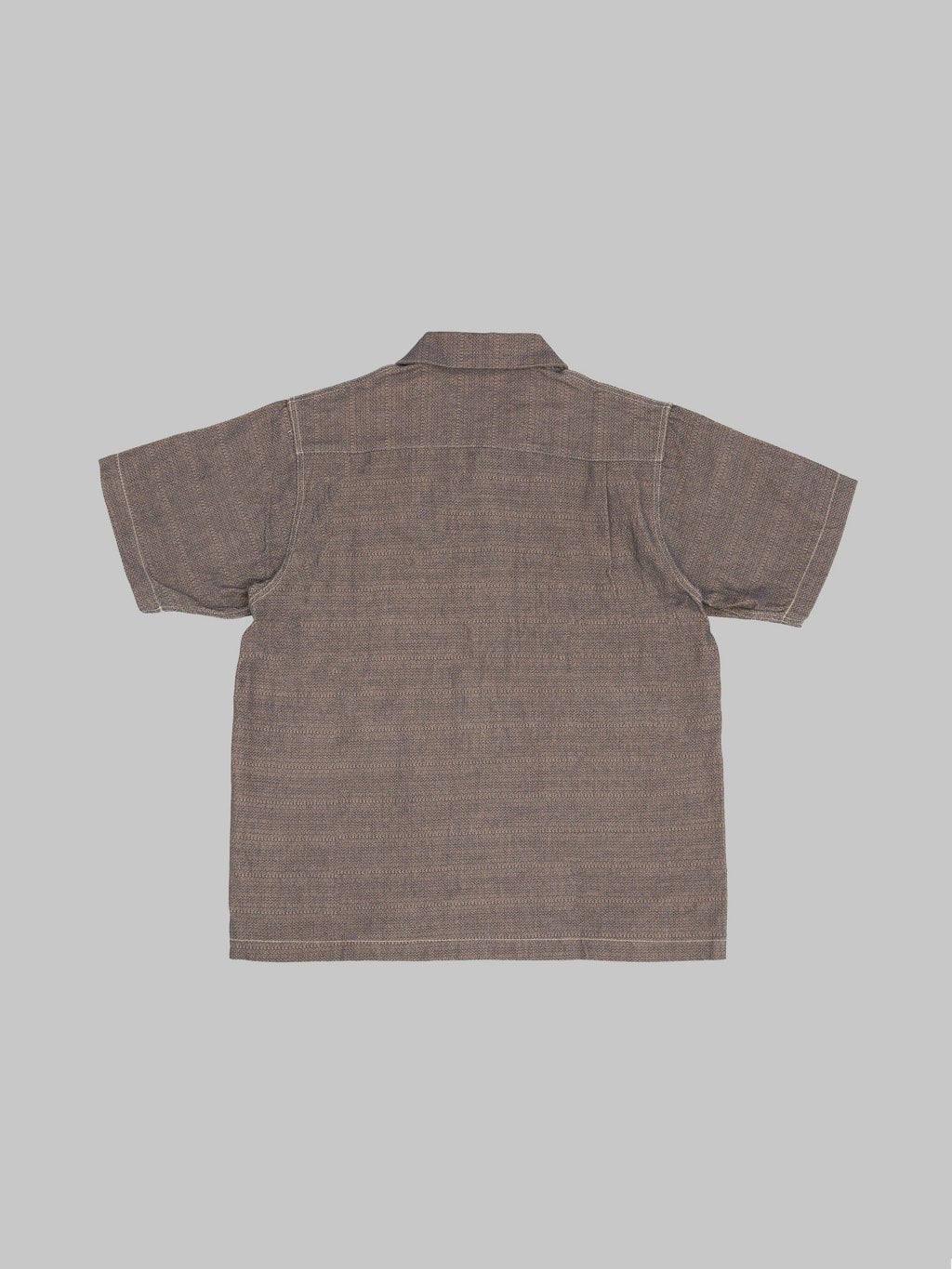 Samurai Jeans SOS26-KSK "Kanoko Aimadara" Open Collar Shirt Indigo Brown