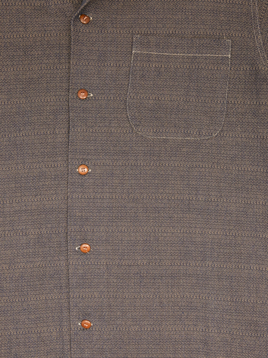Samurai Jeans SOS26-KSK "Kanoko Aimadara" Open Collar Shirt Indigo Brown