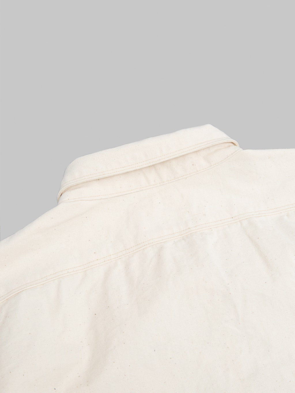 Samurai Jeans SJCBS25W Rain Selvedge Chambray Work Shirt Ecru back collar