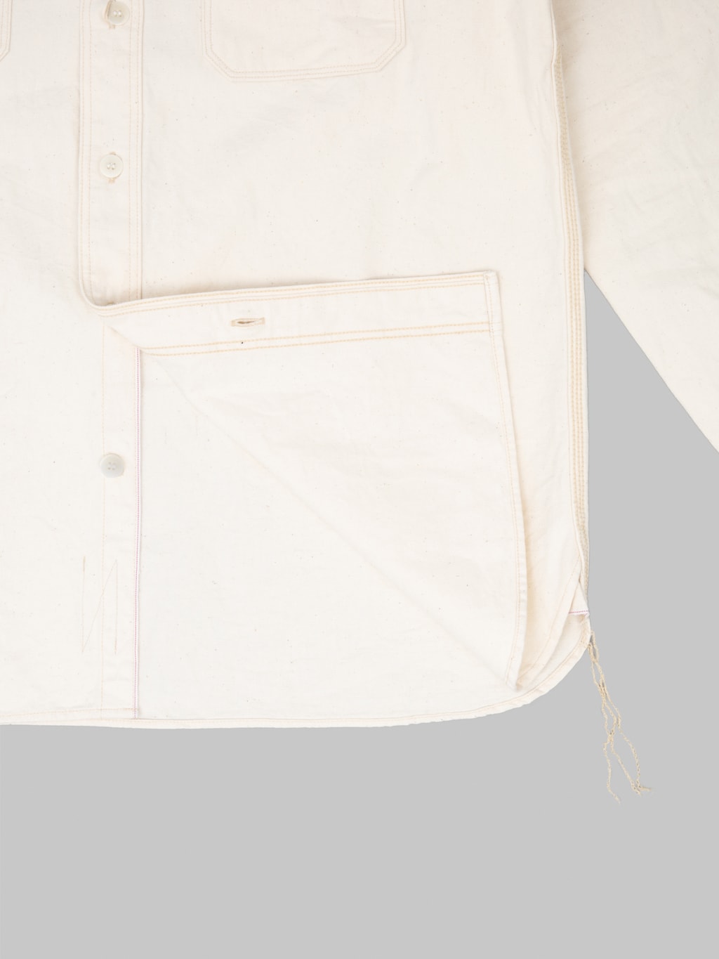 Samurai Jeans SJCBS25W Rain Selvedge Chambray Work Shirt Ecru interior