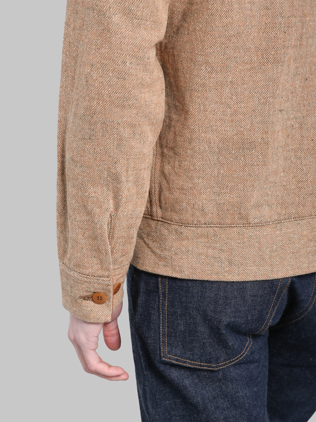 Samurai Jeans S100NAJ25 Elemental Flannel Jacket Beige - Redcast Heritage Co.