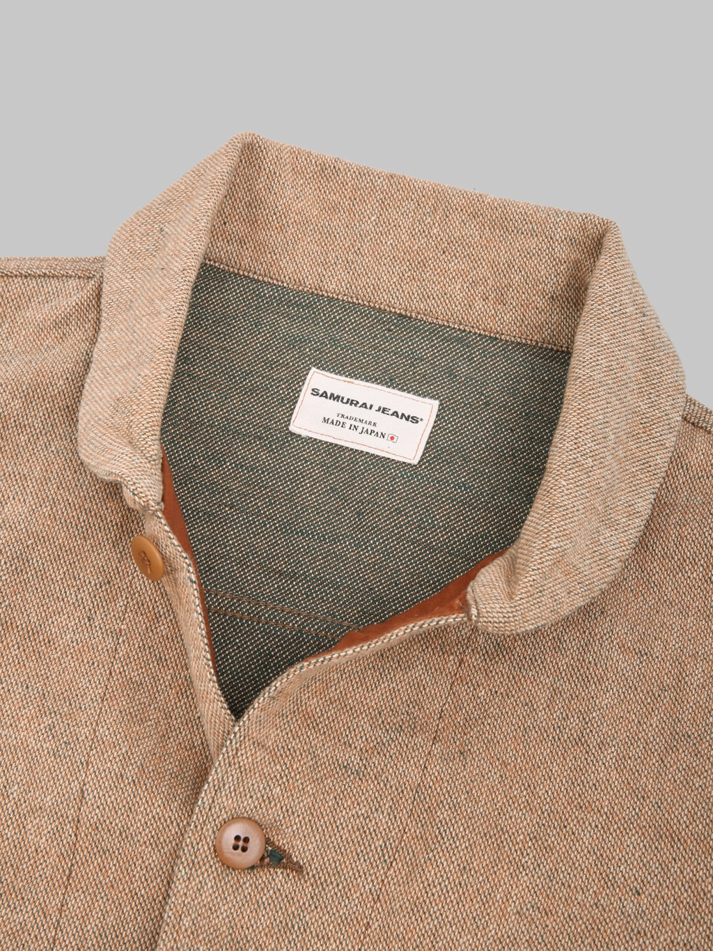 Samurai Jeans S100NAJ25 Elemental Flannel Jacket Beige - Redcast Heritage Co.